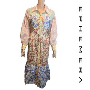 Epehmera Folk Spliced Capri Maxi Dress NWT Size 6
